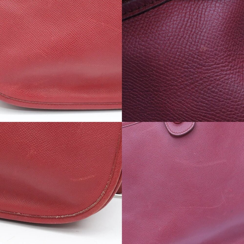 Hermes Taurillon Clemence Evelyne III GM Shoulder Bag - Dark Fuchia Pink - Picture 14 of 15